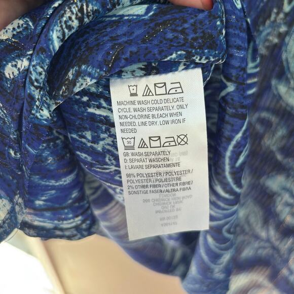 Bob Mackie Wearable Art Lightweight Flowy Sheer Shimmer Poncho Boho Coastal XL - Picture 6 of 8